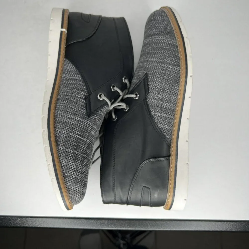 Mario Lopez Hugo Mens Size 13M Gray Lace-Up Two-Tone Casual Sam Ankle Boots